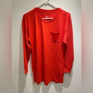 Jenni Red Long Sleeve Pajama Top